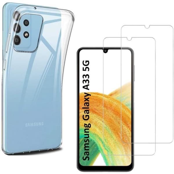 Fodral till Samsung Galaxy A33 5G och 2 Härdat Glas Skärmskydd Phonillico®