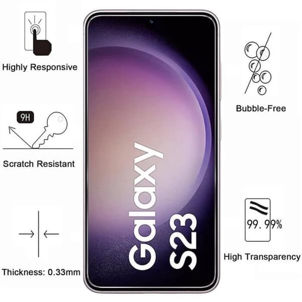 Stöttålig skal för Samsung Galaxy S23 och 2 Härdat Glas Film Skärmskydd Phonillico®
