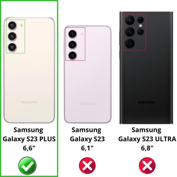 Stöttålig skal för Samsung Galaxy S23 PLUS och 2 Härdat Glas Skärmskydd Phonillico®