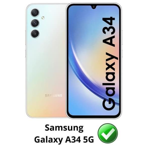 Skyddsfodral för Samsung Galaxy A34 5G och 2 Tempererade Glas Skärmskydd Phonillico®