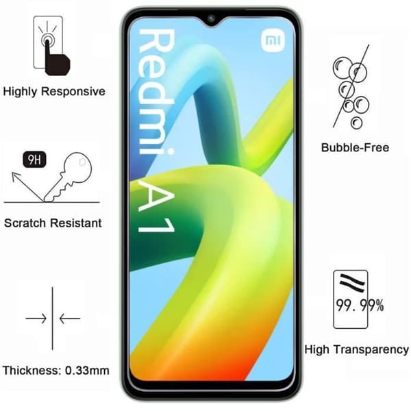 Coque för Xiaomi Redmi A1 och 2 St Glas Skärmskydd Phonillico®