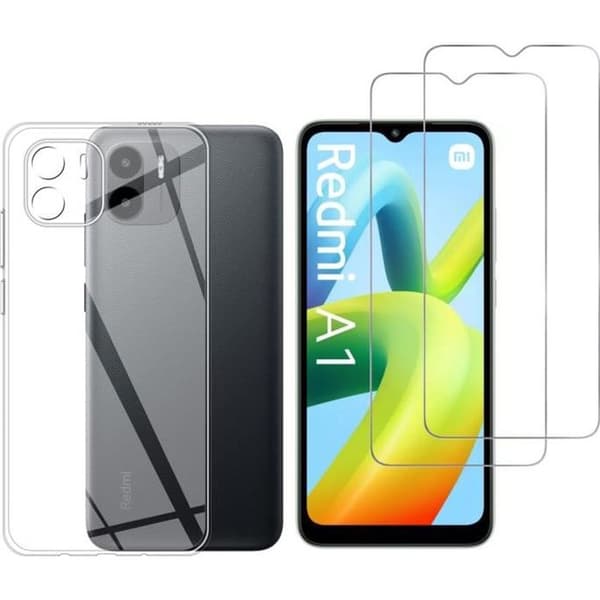 Coque för Xiaomi Redmi A1 och 2 St Glas Skärmskydd Phonillico®