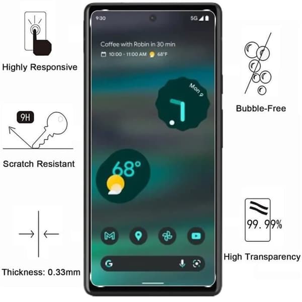 Skyddsfodral för Google Pixel 6a och 2 Härdat Glas Skärmskydd Phonillico®