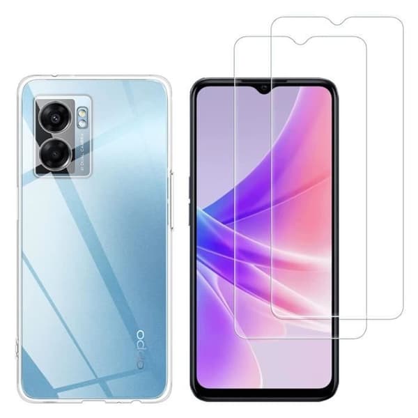 Coque för Oppo A77 5G och 2 Härdat Glas Skärmskydd Phonillico®