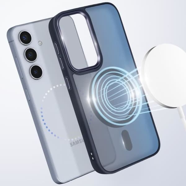 Coque MagSafe för Samsung Galaxy S24 och S25 Matt Frostad Bakgrund Blå Nattkant