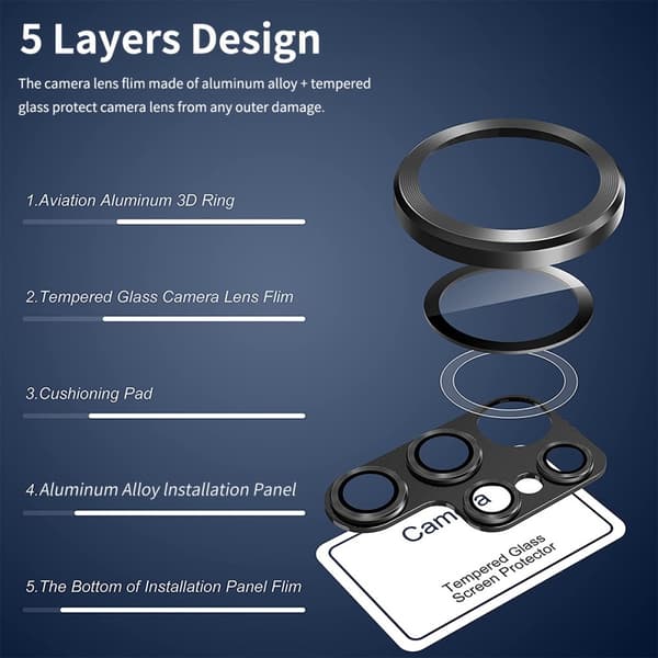 Til Samsung Galaxy S25 Kameralinsebeskytter ENKAY Metalring Linsefilm