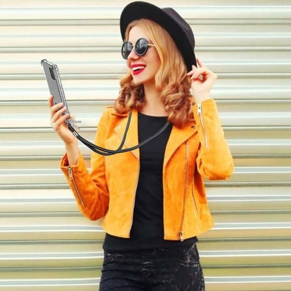 Tour de Cou 150cm för Smartphone i Nylon med Universell Fäste Partel Svart