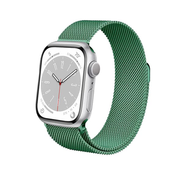Crong Milano Steel – Stainless steel strap for Apple Watch 44/45/46/49 mm (green)