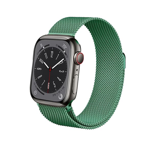 Crong Milano Steel – Stainless steel strap for Apple Watch 44/45/46/49 mm (green)