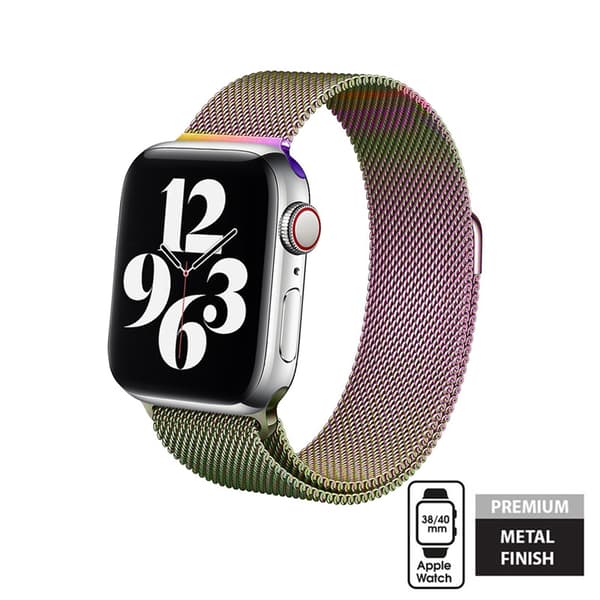 Crong Milano Steel – Stainless steel strap for Apple Watch 38/40/41/42 mm (iridescent)