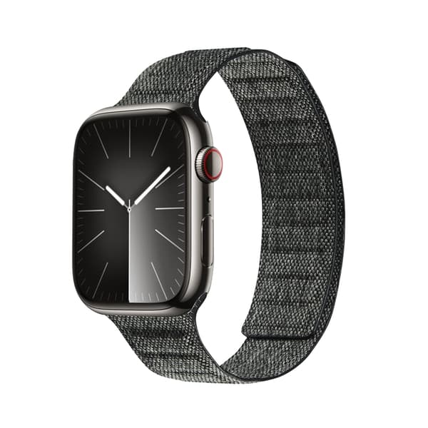 Crong Melange - Magneettinen hihna Apple Watchille 42/44/45/49 mm (musta melange)