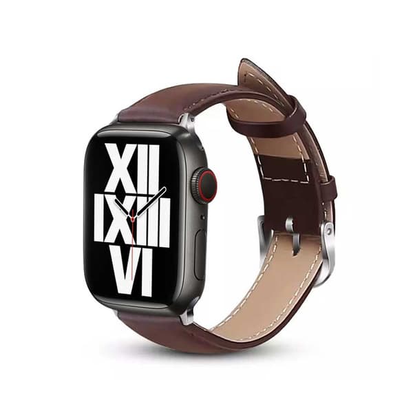 Crong Noble Band - aito nahkaranneke Apple Watchille 42/44/45/49 mm (Espresso)