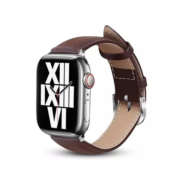 Crong Noble Band - aito nahkaranneke Apple Watchille 42/44/45/49 mm (Espresso)