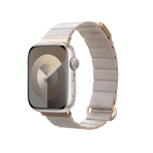 Crong Eclipse - Magnetisk læderrem til Apple Watch 38/40/41 mm (beige)