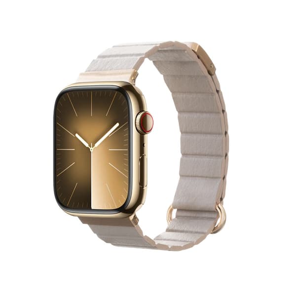 Crong Eclipse - Magnetisk læderrem til Apple Watch 38/40/41 mm (beige)