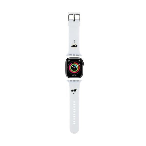 Karl Lagerfeld 3D Kumi Karl & Choupette Heads NFT - Ranneke Apple Watchille 42/44/45/49 mm (valkoinen)
