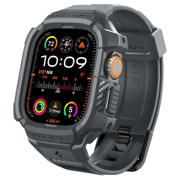 SpigenRuggedArmorPro-RemmedfodralförAppleWatchUltra49mm(mörkgrå)
