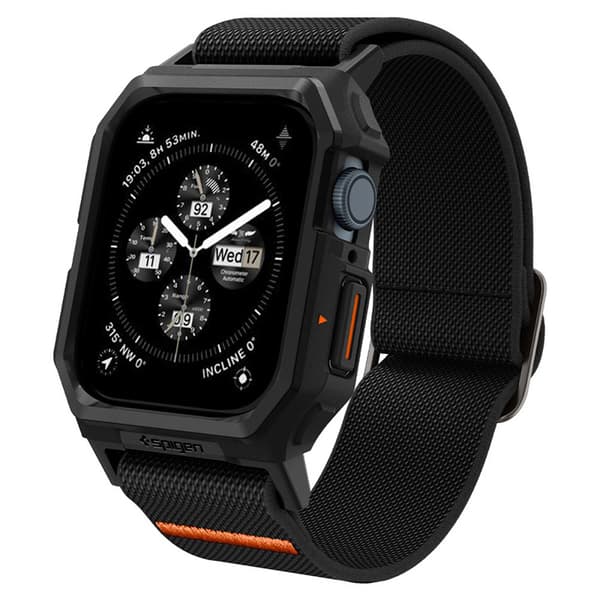 Spigen Lite Fit "Pro" - Fodral med rem för Apple Watch 4/5/6/7/8/9/SE 44/45 mm (mattsvart)