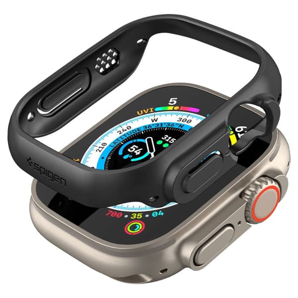 Spigen Thin Fit – kotelo Apple Watch Ultralle 49 mm (musta)
