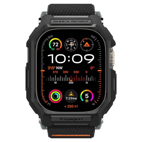 Spigen Lite Fit "Pro" - kotelo hihnalla Apple Watch Ultralle 1/2 49 mm (mattamusta)