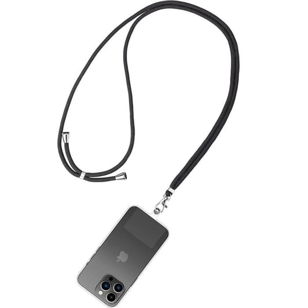 Cordon för universell justerbar mobiltelefonhalsrem Svart Transparent rem Phonillico®