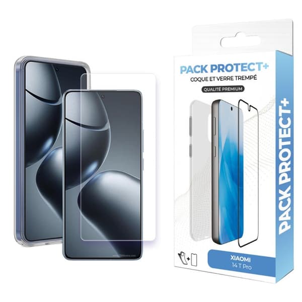 Skyddspaket för Xiaomi 14T Pro TPU-mjukskal och 7H härdat glas Moxie Transparent