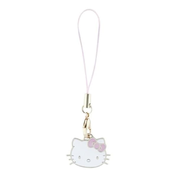 Telefonprydnad - Hello Kitty telefonrem med charm - Kitty huvud - Prydnad för telefon (rosa)