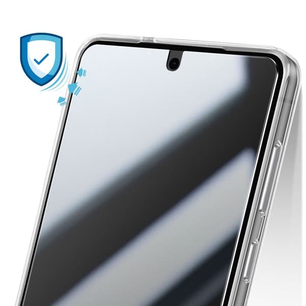 Coque i silikon för Samsung S25 Edge och transparent härdat glas med repbeständighet