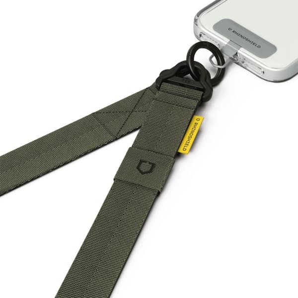 Sling för telefon i justerbart vävt nylon Rhinoshield kaki