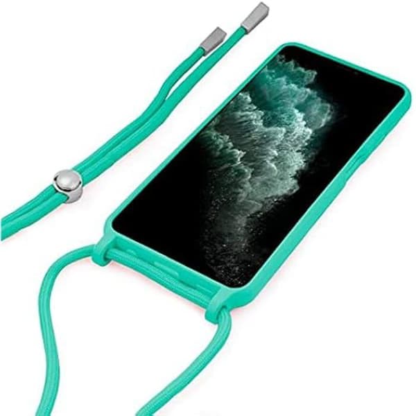 Casedesign med snodd för iPhone 11 Pro Max - Cool - Mint - TPU - Slät snodd - Grön färg