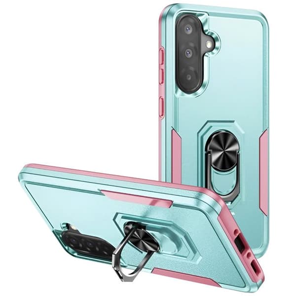Stötsäker Skal för Samsung A36 med Magnetring och Stöd Blå / Rosa