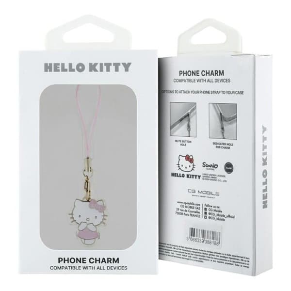 Breloque för telefon Hello Kitty Kitty Cute - Hänge för telefon (rosa)