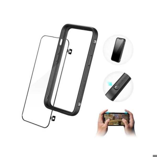 Pack Gamer för iPhone 16 Pro Max Skyddsskärm / Bumper Skal Rhinobuff Rhinoshield Svart