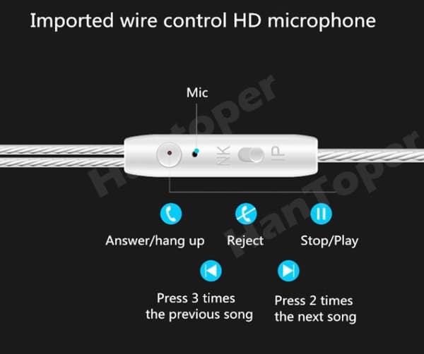 JXV In-ear Hörlurar med Mic In-lineControl (Earphone)