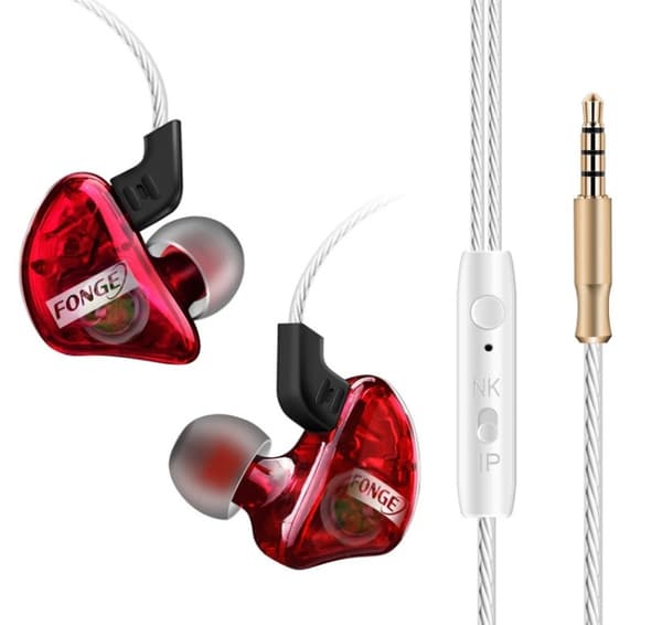 JXV In-ear Hörlurar med Mic In-lineControl (Earphone) Röd