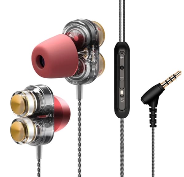 LANGSDOM Dubbla Högtalare In-ear Genomskinlig Genomskinlig