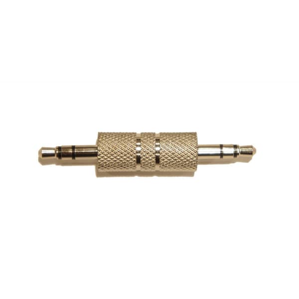 Pläterad Adapterkontakt 3.5mm hane-hane, guldfärgad