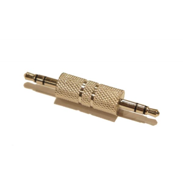 Pläterad Adapterkontakt 3.5mm hane-hane, guldfärgad