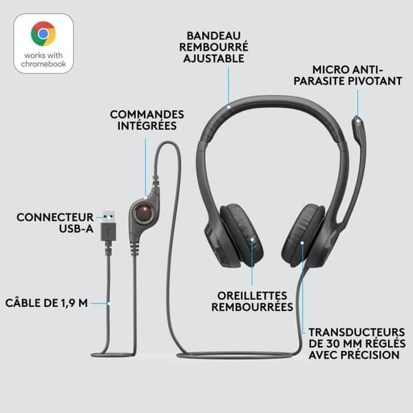 LOGITECH USB trådbundet headset - H390