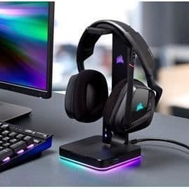 CORSAIR Support för Gaming Premium-hörlurar - 7.1 Surround-ljud - ST100 RGB