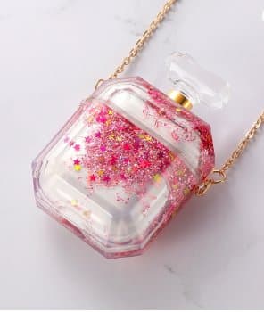 Parfymflaska för airpod-fodral med flytande glitter