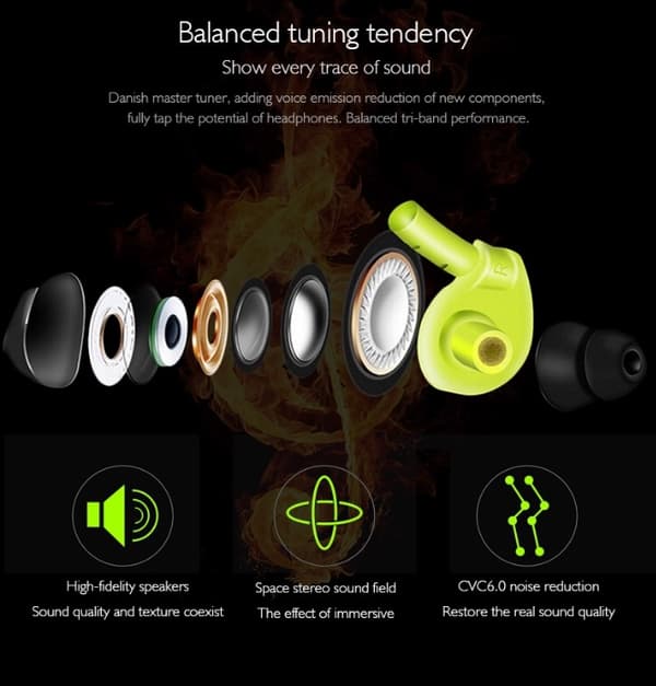 Sport In-ear Hörlurar med Mic (Earphone)