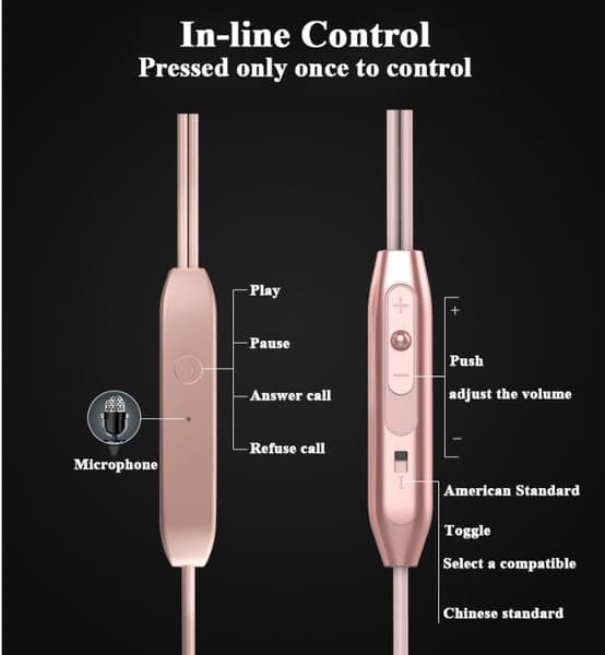 TOMKAS In-ear Magnetic Earphone With Mic In-lineControl