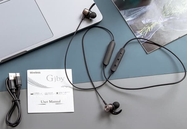 Sporthörlurar In-Ear Bluetooth GJBY Blå Med Öronbygel