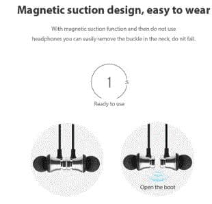 Magnetiska  Bluetooth Sporthörlurar svart