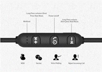 Magnetiska  Bluetooth Sporthörlurar svart