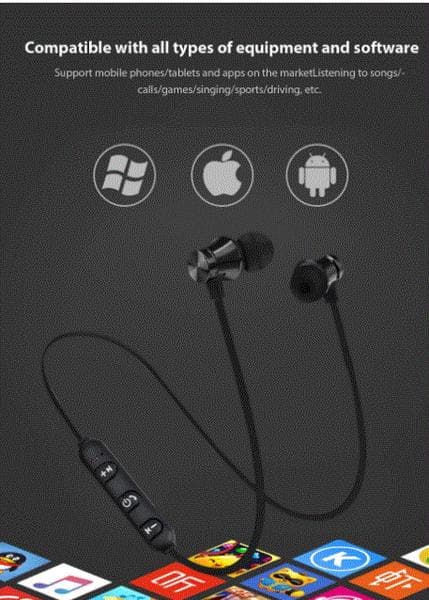Magnetiska  Bluetooth Sporthörlurar svart