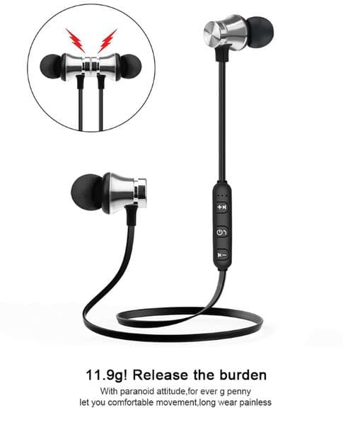 Magnetiska  Bluetooth Sporthörlurar svart