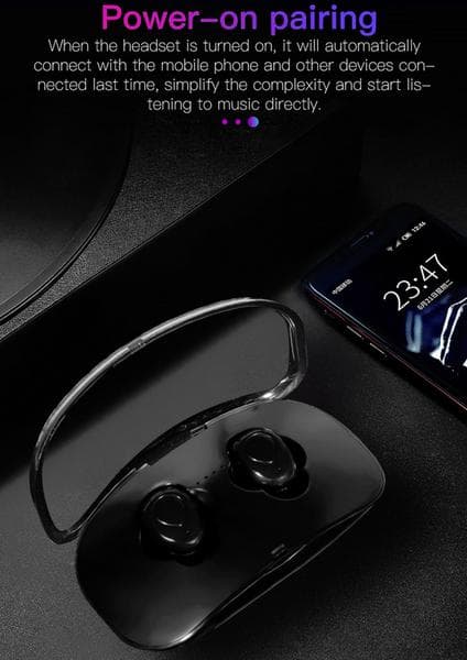 trådlösa XI8S TWS i hörlurar Bluetooth 5.0 svart
