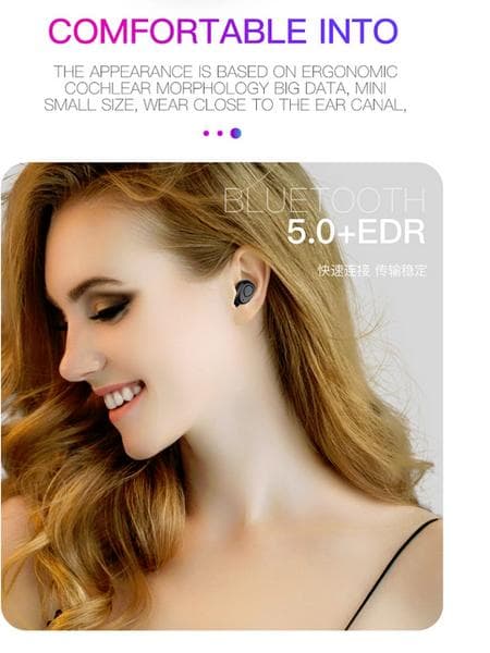 trådlösa XI8S TWS i hörlurar Bluetooth 5.0 svart